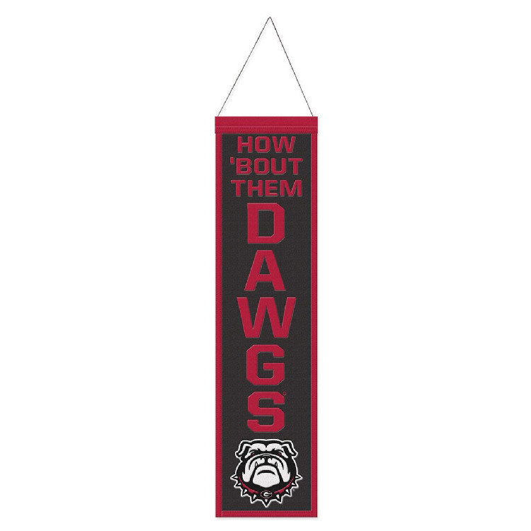 Georgia Bulldogs Banner Wool 8x32 Heritage Slogan Design