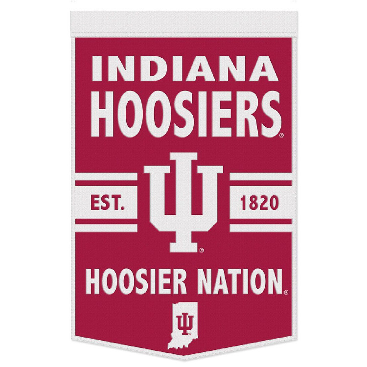 Indiana Hoosiers Banner Wool 24x38 Dynasty Slogan Design