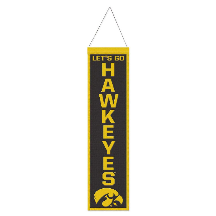 Iowa Hawkeyes Banner Wool 8x32 Heritage Slogan Design