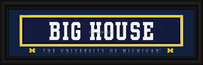 Michigan Wolverines Stitched Uniform Slogan Print - BIG HOUSE