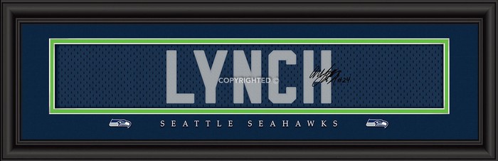 Seattle Seahawks Marshawn Lynch Print - Signature 8"x24"