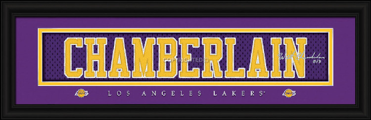 Los Angeles Lakers Wilt Chamberlain Print - Signature 8"x24"