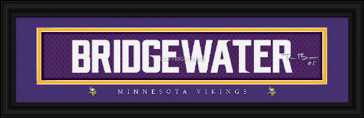 Minnesota Vikings Print 8x24 Signature Style Teddy Bridgewater