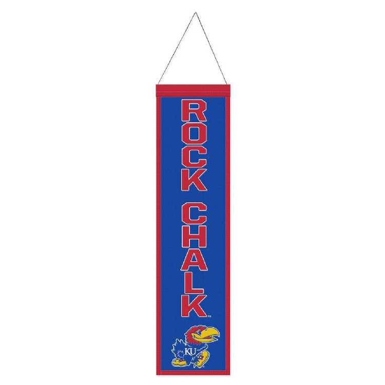 Kansas Jayhawks Banner Wool 8x32 Heritage Slogan Design