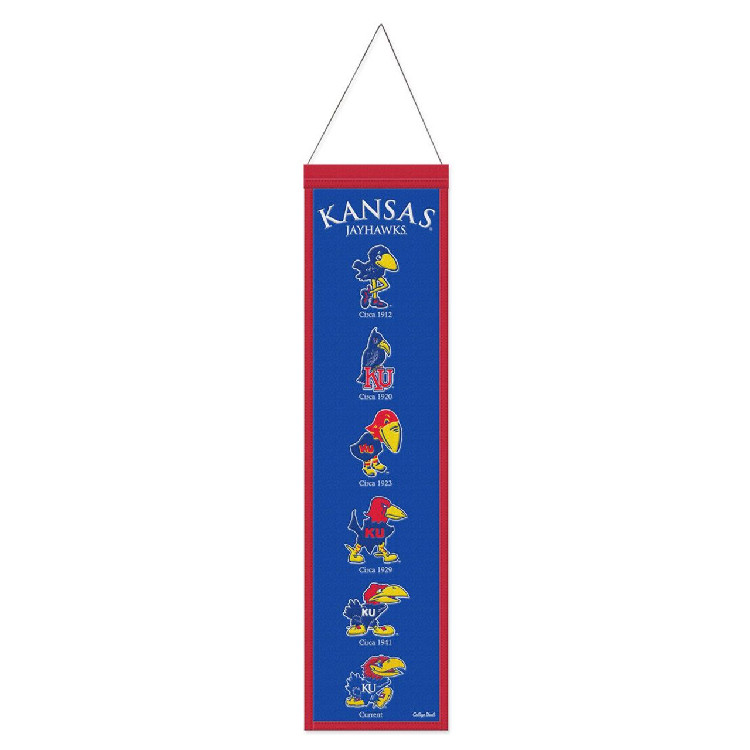 Kansas Jayhawks Banner Wool 8x32 Heritage Evolution Design