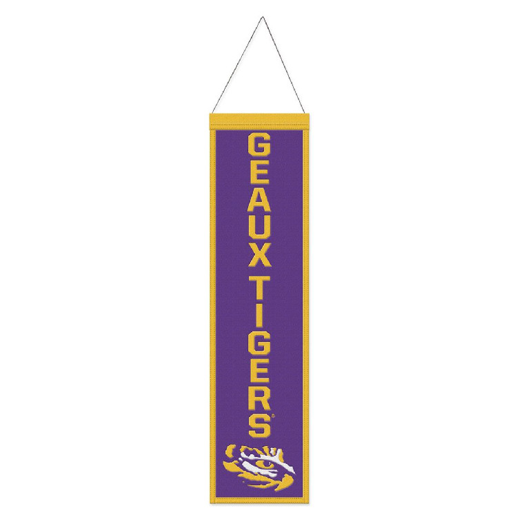 LSU Tigers Banner Wool 8x32 Heritage Slogan Design