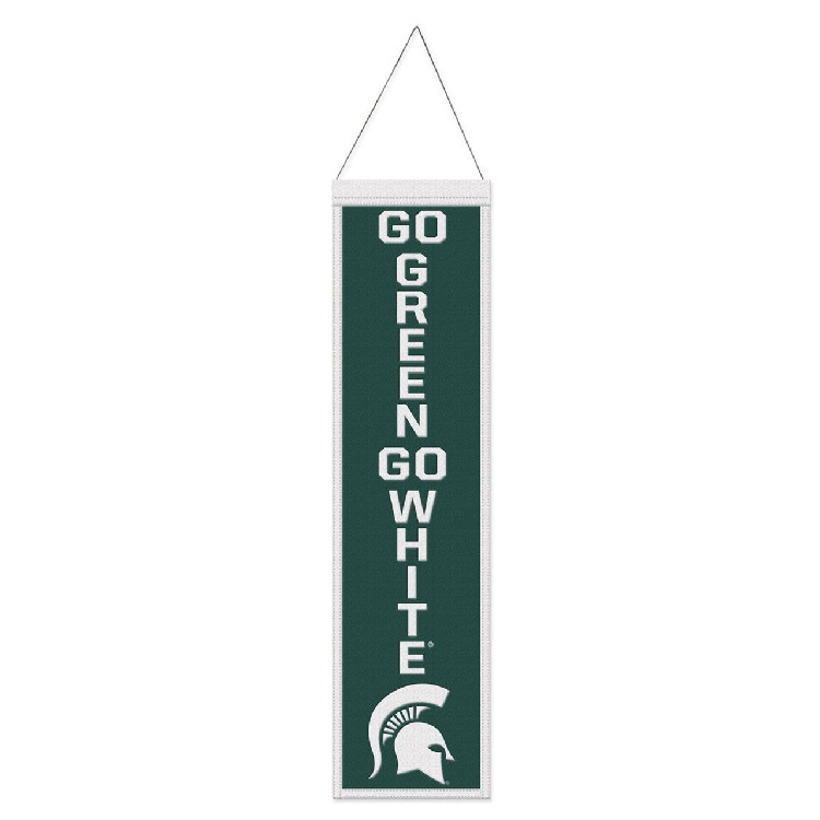 Michigan State Spartans Banner Wool 8x32 Heritage Slogan Design