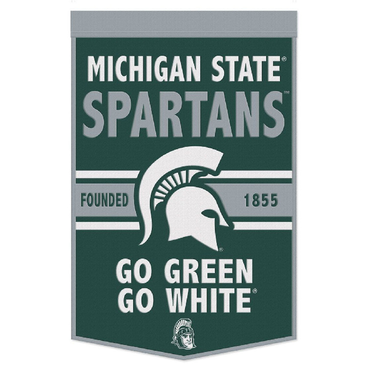 Michigan State Spartans Banner Wool 24x38 Dynasty Slogan Design