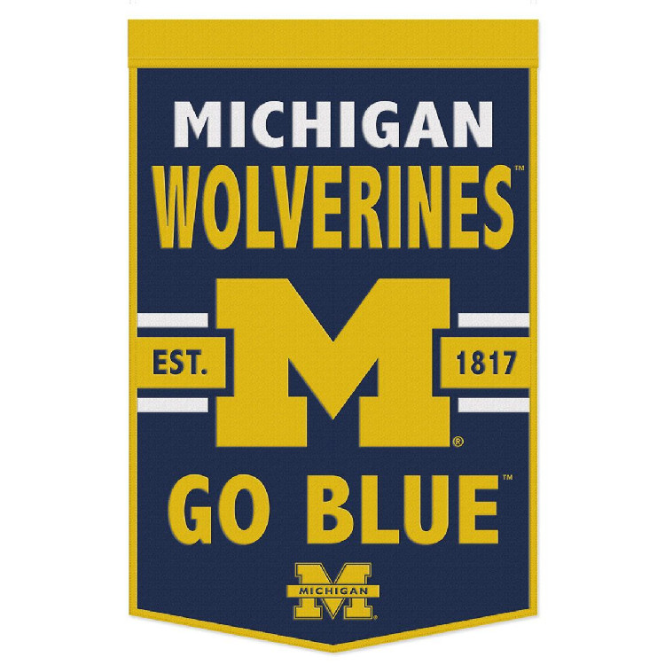 Michigan Wolverines Banner Wool 24x38 Dynasty Slogan Design