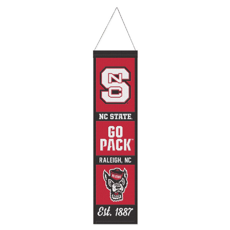 North Carolina State Wolfpack Banner Wool 8x32 Heritage Slogan Design