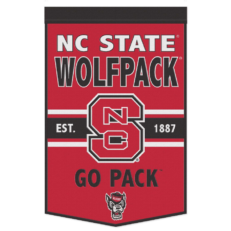 North Carolina State Wolfpack Banner Wool 24x38 Dynasty Slogan Design