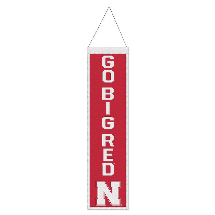 Nebraska Cornhuskers Banner Wool 8x32 Heritage Slogan Design