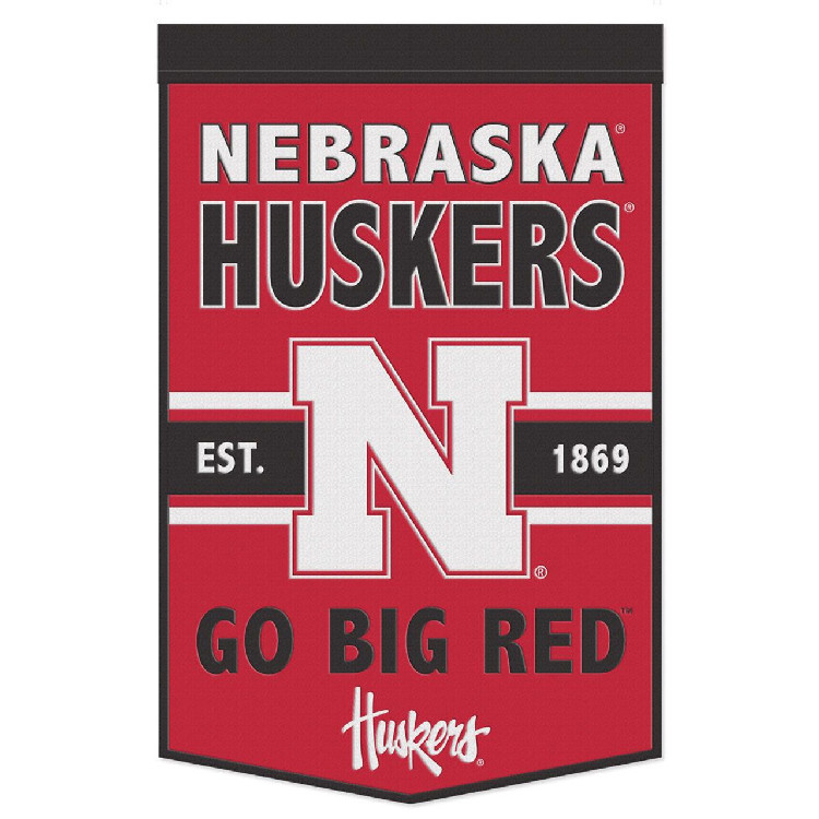 Nebraska Cornhuskers Banner Wool 24x38 Dynasty Slogan Design