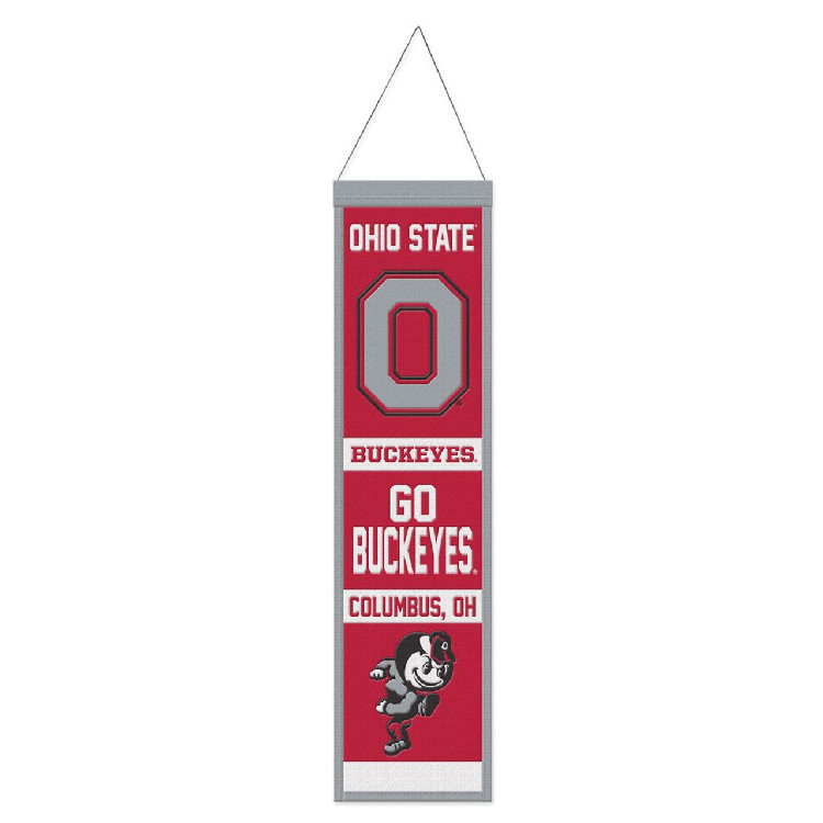 Ohio State Buckeyes Banner Wool 8x32 Heritage Evolution Design