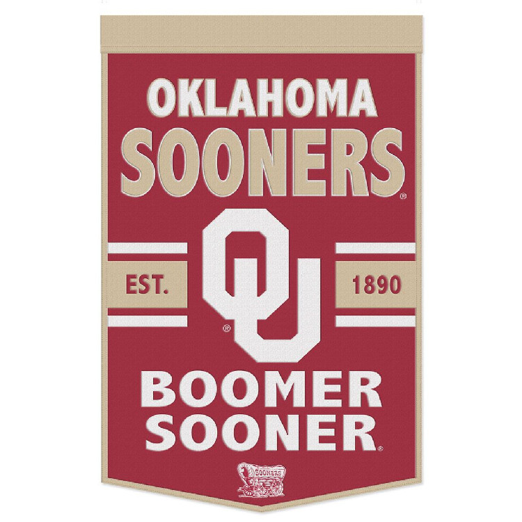 Oklahoma Sooners Banner Wool 24x38 Dynasty Slogan Design