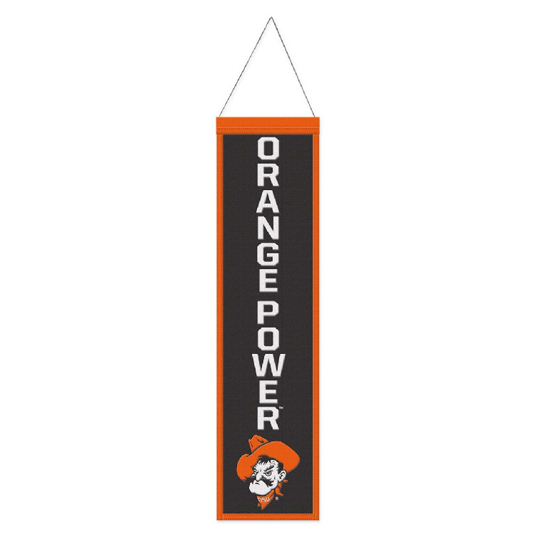 Oklahoma State Cowboys Banner Wool 8x32 Heritage Slogan Design