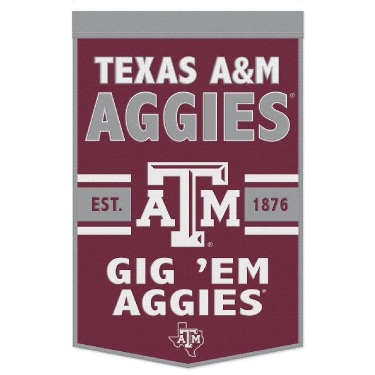 Texas A&M Aggies Banner Wool 24x38 Dynasty Slogan Design