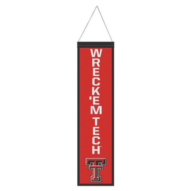 Texas Tech Red Raiders Banner Wool 8x32 Heritage Slogan Design