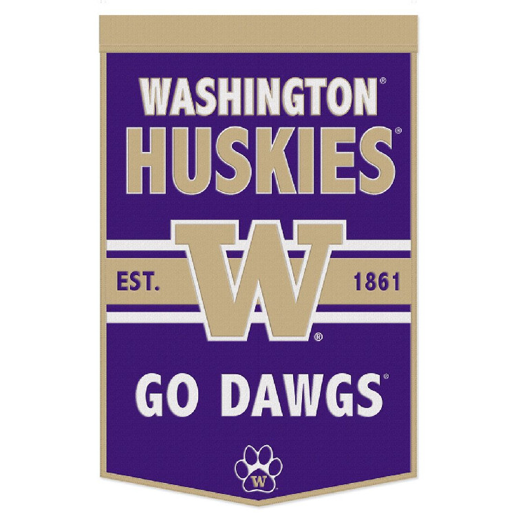 Washington Huskies Banner Wool 24x38 Dynasty Slogan Design