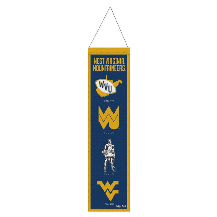 West Virginia Mountaineers Banner Wool 8x32 Heritage Evolution Design