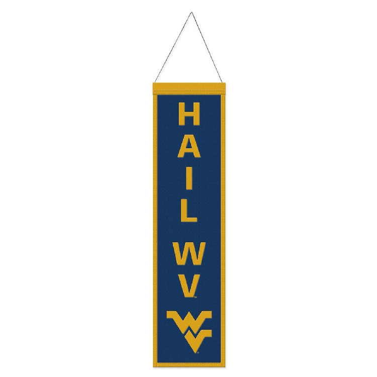 West Virginia Mountaineers Banner Wool 8x32 Heritage Slogan Design