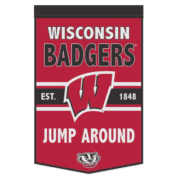 Wisconsin Badgers Banner Wool 24x38 Dynasty Slogan Design