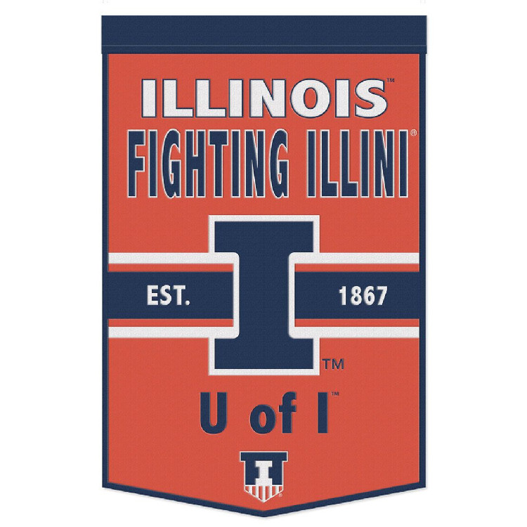 Illinois Fighting Illini Banner Wool 24x38 Dynasty Slogan Design