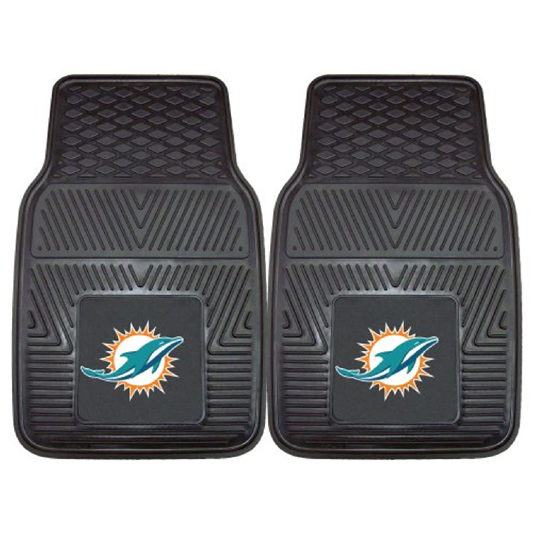 Miami Dolphins Car Mats Heavy Duty 2 Piece Vinyl