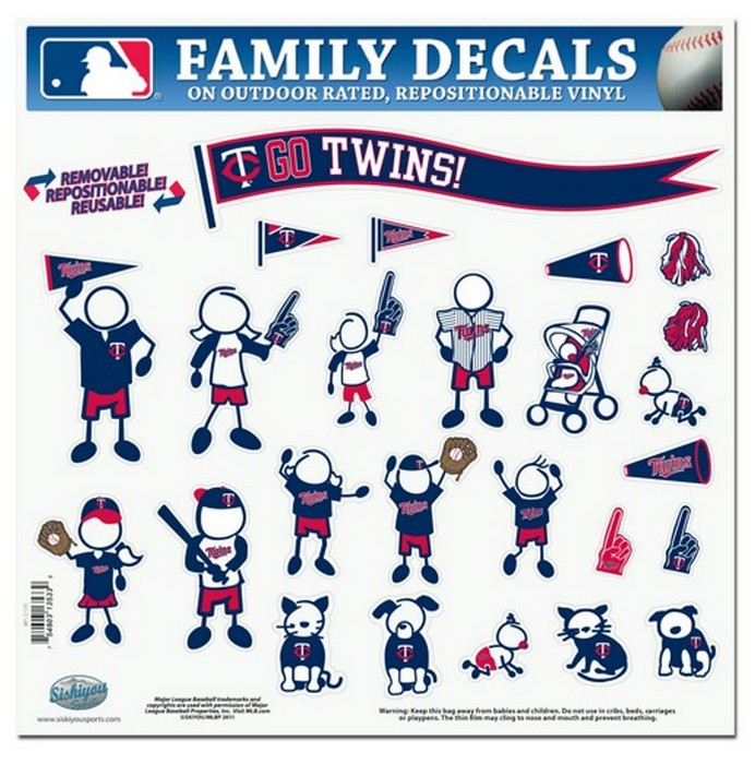 Minnesota Twins Decal 11x11 Family Sheet