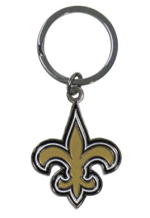 New Orleans Saints Chrome Logo Cut Keychain