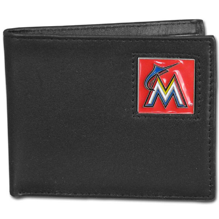 Miami Marlins Wallet Bi-Fold Leather CO