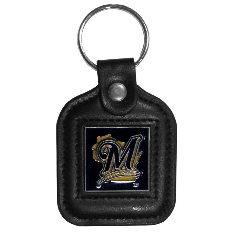 Milwaukee Brewers Key Ring Square Leather CO