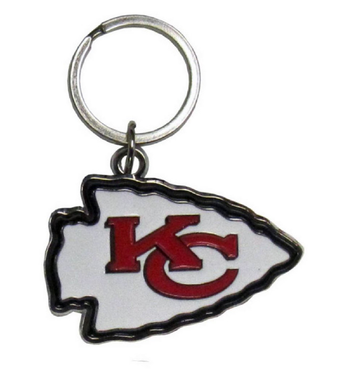 Kansas City Chiefs Chrome Logo Cut Keychain