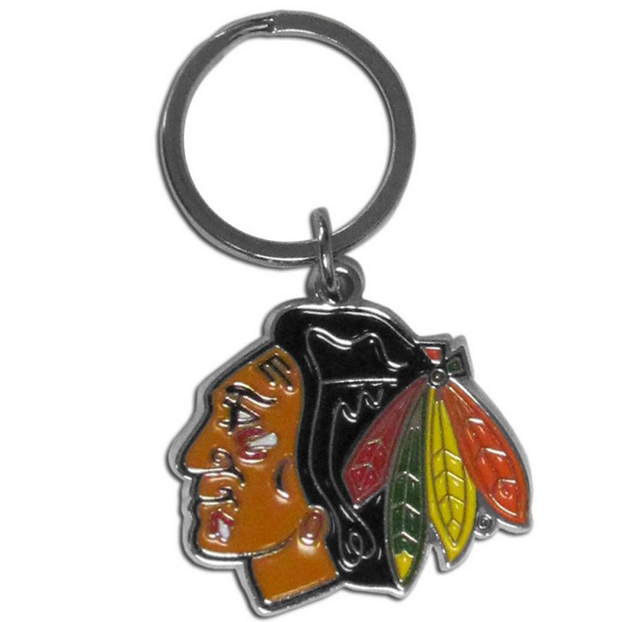 Siskiyou Chicago Blackhawks Chrome Logo Cut Keychain -