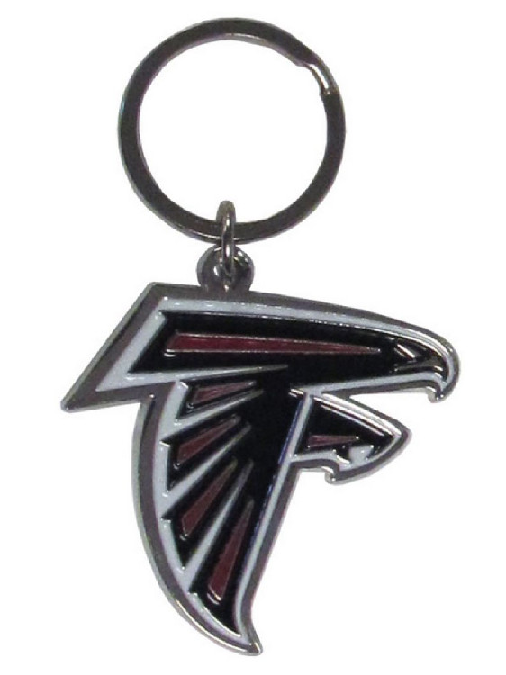 Atlanta Falcons Chrome Logo Cut Keychain