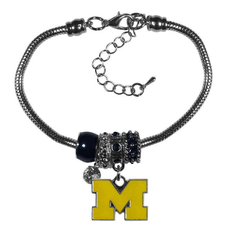 Michigan Wolverines Bracelet Euro Bead Style