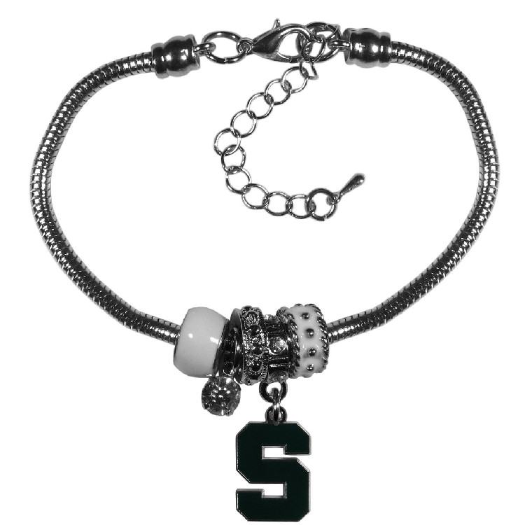 Michigan State Spartans Bracelet Euro Bead Style