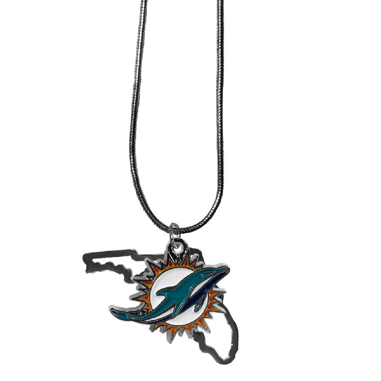 Miami Dolphins Necklace State Charm