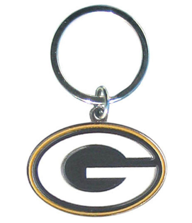 Green Bay Packers Chrome Logo Cut Keychain