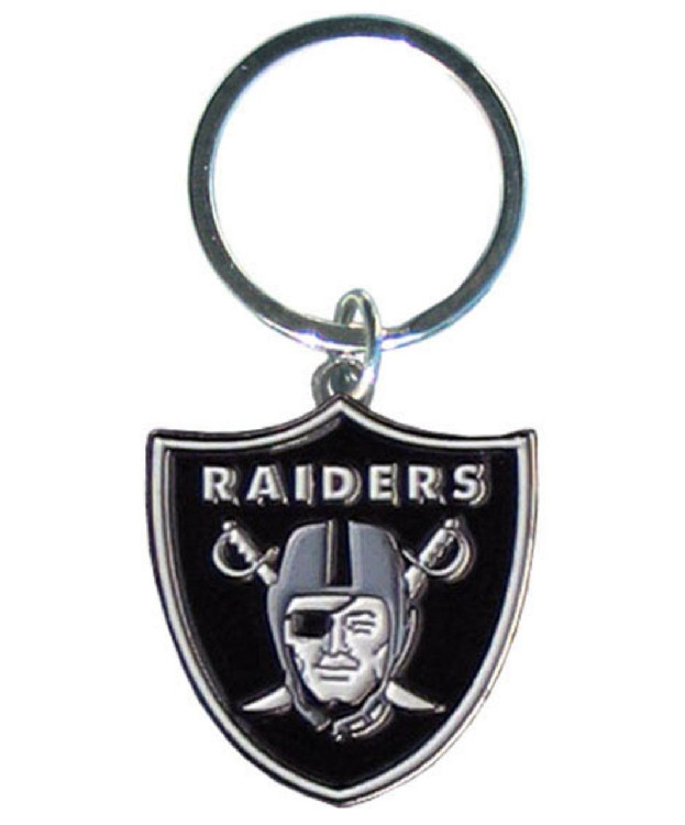 Las Vegas Raiders Chrome Logo Cut Keychain