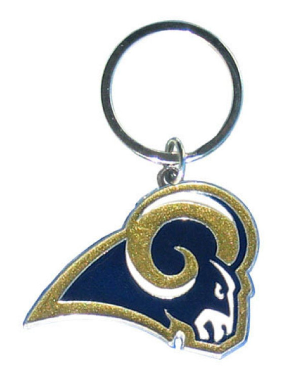 Los Angeles Rams Chrome Logo Cut Keychain