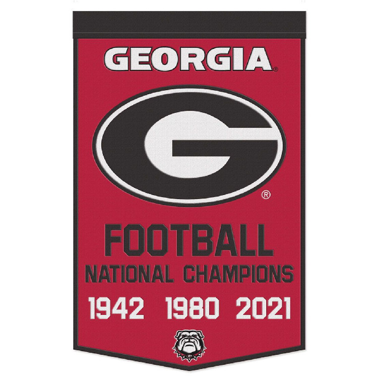 Georgia Bulldogs Banner Wool 24x38 Dynasty Champ Design Football