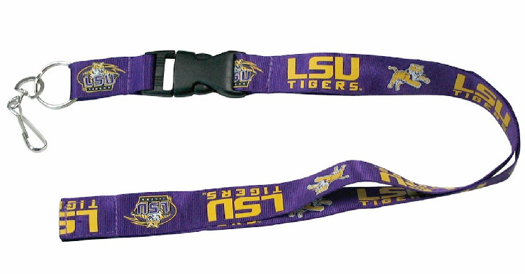 LSU Tigers Lanyard - Breakaway with Key Ring