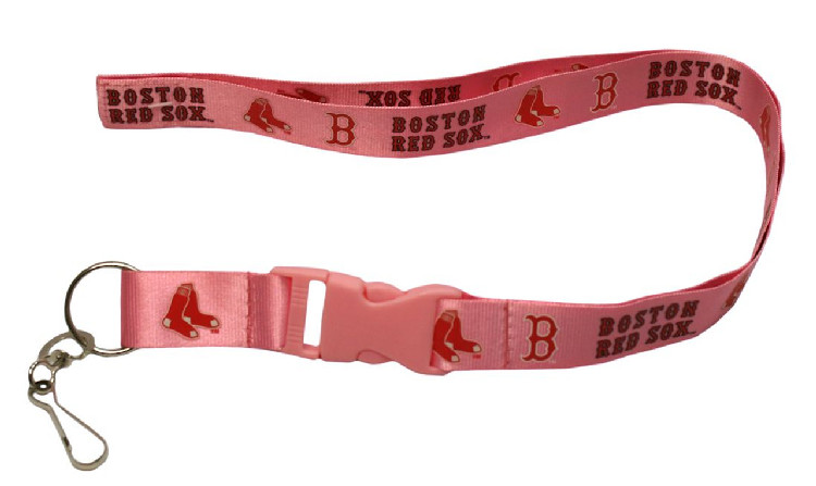 Boston Red Sox Lanyard - Breakaway with Key Ring - Pink