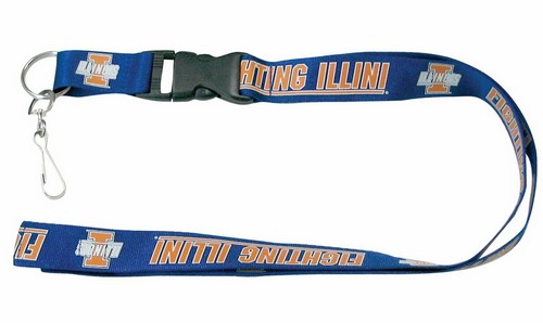 Pro Specialties Group Illinois Fighting Illini Lanyard - Breakaway with Key Ring -