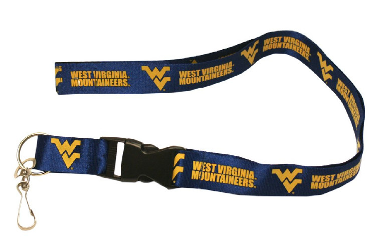 West Virginia Mountaineers Lanyard - Breakaway with Key Ring