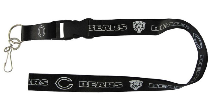 Chicago Bears Lanyard - Breakaway with Key Ring - Blackout