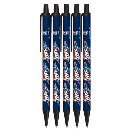 Pro Specialties Group Oklahoma City Thunder Pens Click Style 5 Pack