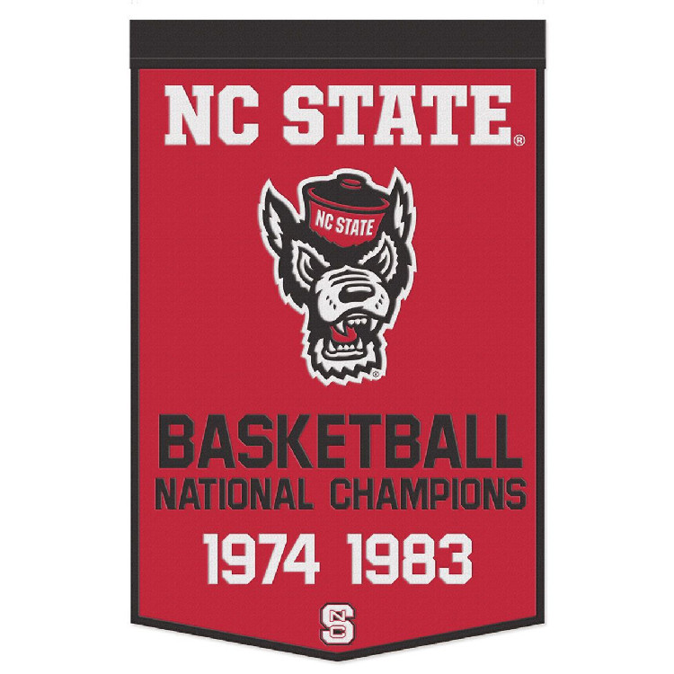 North Carolina State Wolfpack Banner Wool 24x38 Dynasty Champ Design Basketball