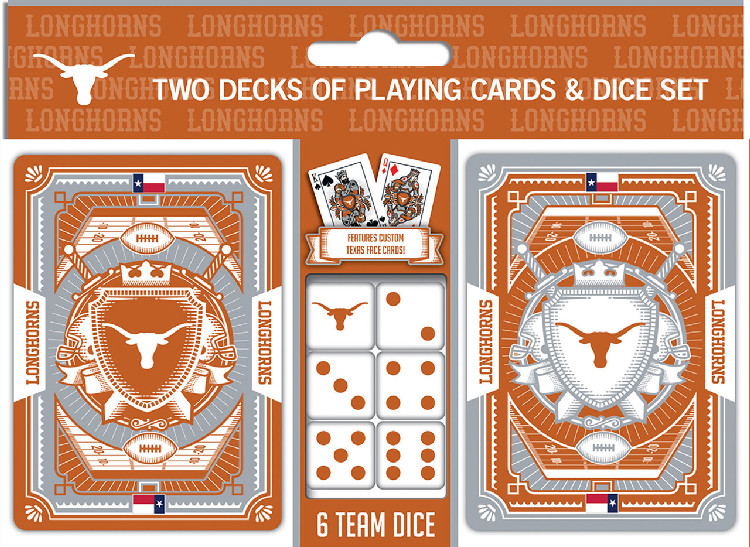 Texas Longhorns Playing Cards and Dice Set